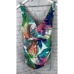 SWIM BY CACIQUE Women's Swim Dress Light Lined Bathing Suit Size 18 Tropical